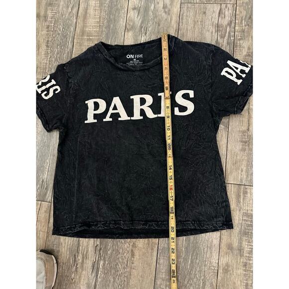 ON FIRE Black Crew Neck Graphic Print Short Sleeves T-Shirt Size Medium - Picture 4 of 5